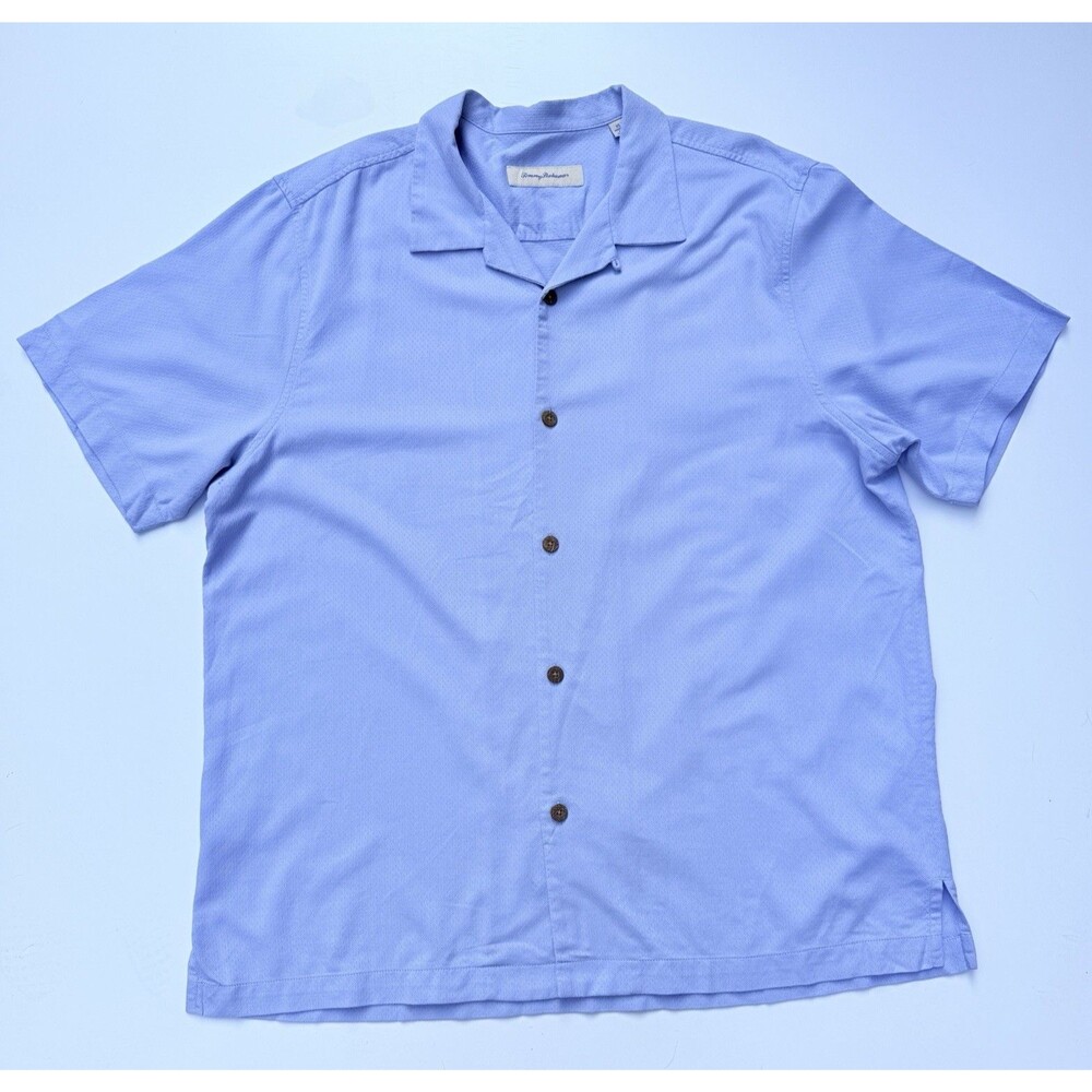 Tommy Bahama Silk Shirt Mens Size XL/TG  Blue Button Up